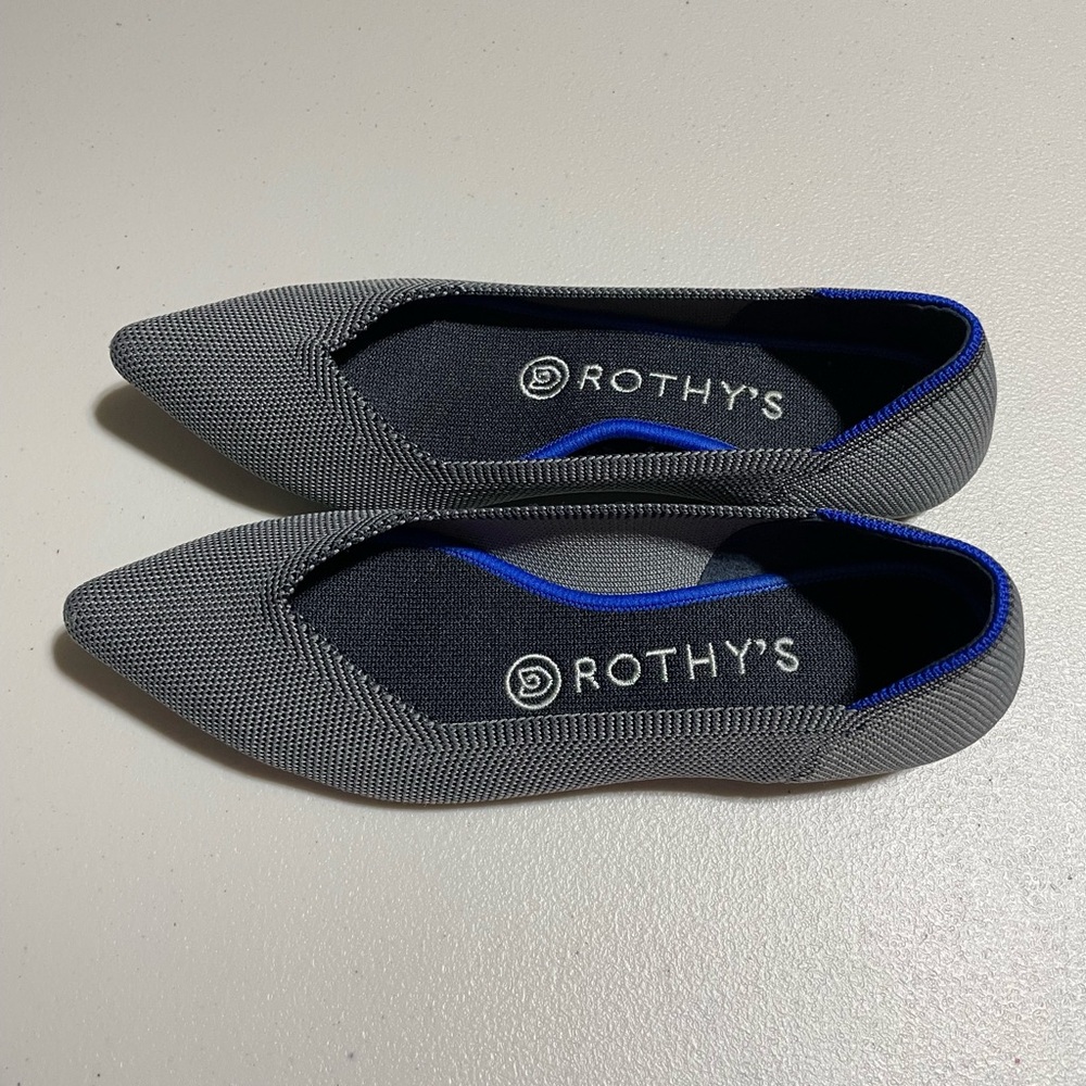 Rothy's Gray and Blue Seamless Flats
